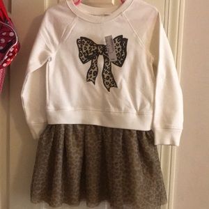 Children's place cheetah sweater Tull dress